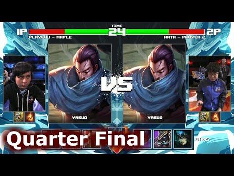 [PLAY] Mata Yasuo vs Maple Yasuo | Quarter Final 1v1 Tournament All-Stars 2016 | China vs LMS