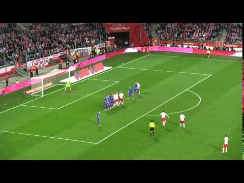 Robert Lewandowski Polska - Finlandia 5:0 rzut wolny