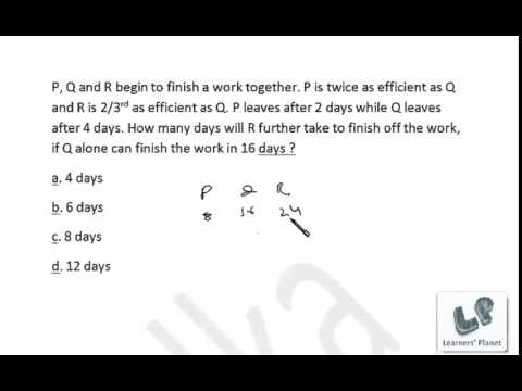 Quantitative aptitude video lectures for time and work for CAT CMAT Bank Po IBPS