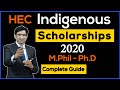 HEC Indigenous Scholarship for M.Phil and PhD 2020, HAT Test - Fata and Balochistan 2019/2020