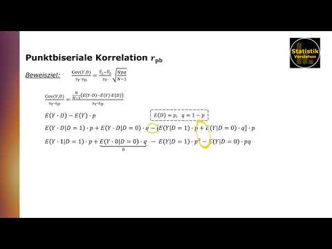Punktbiseriale Korrelation - Äquivalenz zur Pearson Korrelation und zum 2-Stichproben-t-Test