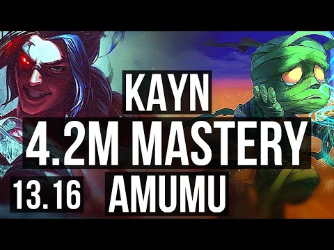 KAYN vs AMUMU (JNG) | 4.2M mastery, 4/1/11, 1600+ games | NA Challenger | 13.16