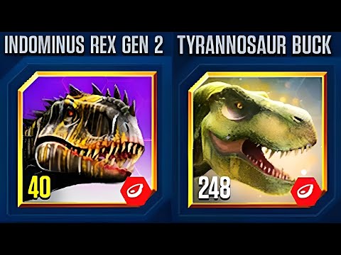 TYRANNOSAUR BUCK VS INDOMINUS REX GEN 2 BOSS VS BOSS | JURASSIC WORLD THE GAME