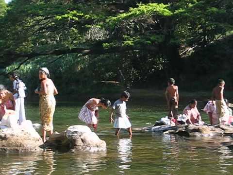 Sri Lanka | Washing Clothes in the River | Beautiful Hair | March 2004