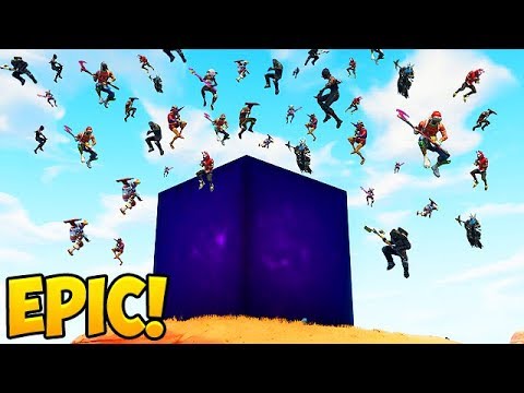 100 Players Land *NEW* LIGHTNING CUBE! - Fortnite Funny Fails and WTF Moments! #300 Video