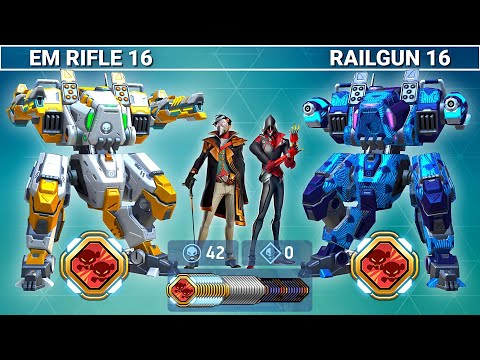 Gatecrasher with EM Rifle 16 & Railgun 16 - Mech Arena