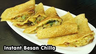 Masala Besan Dosa Instant Besan Chilla, Masala Stuffed Besan Chilla