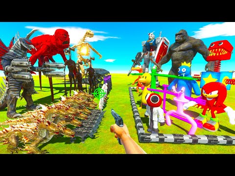 Kong & Rainbow Friends VS Giant Skeleton Monsters & Fantasy - Animal Revolt Battle Simulator