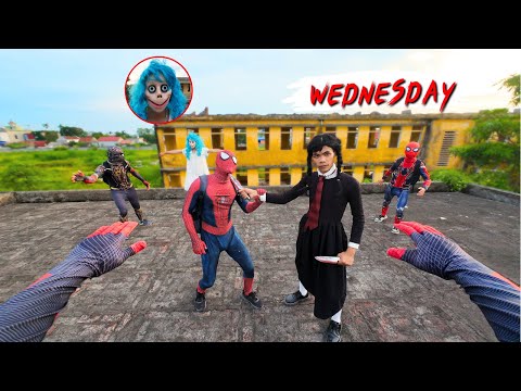 WEDNESDAY & SERBIAN DANCING LADY vs 4 Pro Spider Man | The Devil You Woe ( Horror POV )