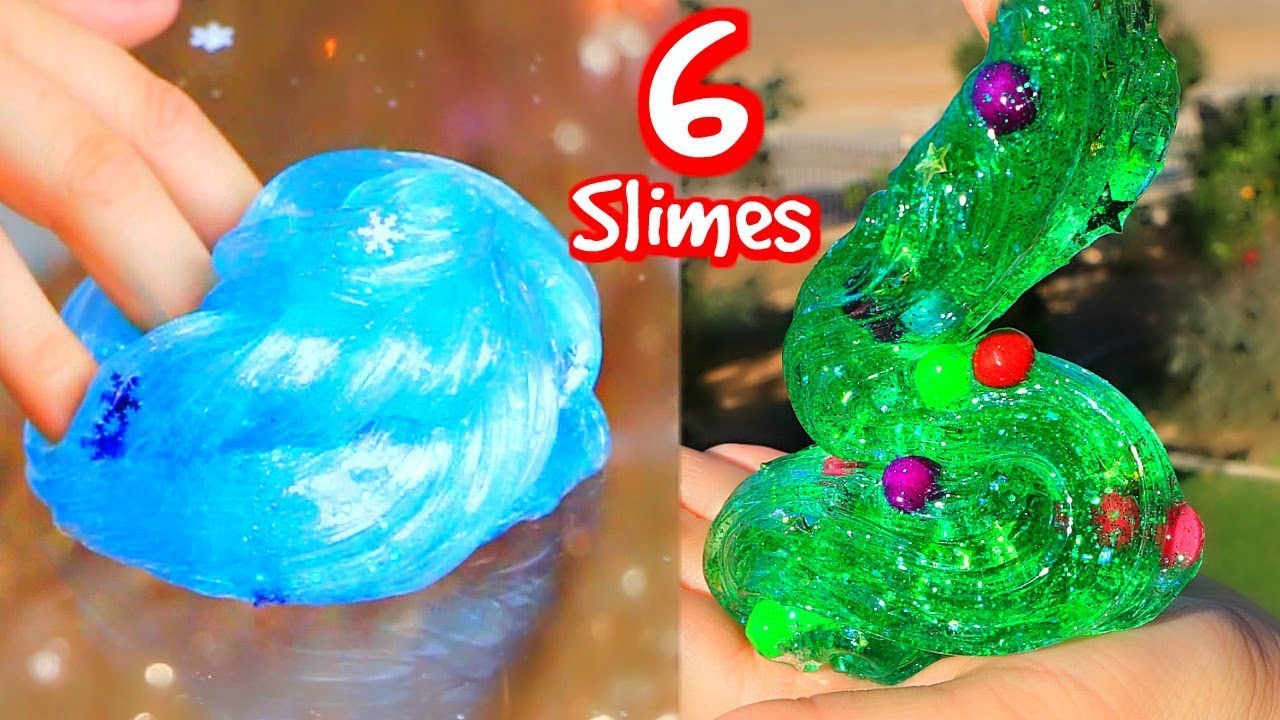 6 DIY Christmas Slimes! How To Holiday Slime!