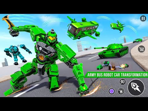 Army Bus Robot Car Game