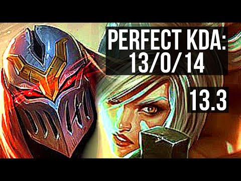 ZED vs RIVEN (TOP) | 13/0/14, 2.2M mastery, Legendary, 900+ games | EUW Master | 13.3