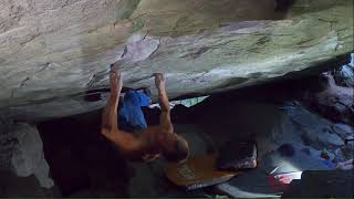 Video thumbnail of From Darkness to Sunshine, 8a (low start). Magic Wood