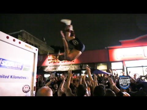 Channing Decker Jumps off a Truck! | Greektown Wrestling