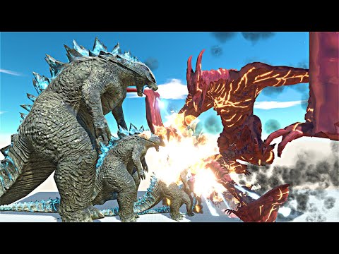 Growing Godzilla 2014 vs Growing Rodan - Animal Revolt Battle Simulator