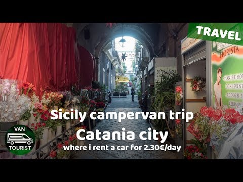 Sicily campervan travel. Catania city. Day 1 of travelling in Italy by camper RV