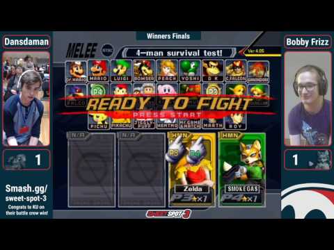 Sweet Spot 3 SSBM - Dansdaman (Sheik) Vs. Bobby Frizz (Fox) Winners Finals