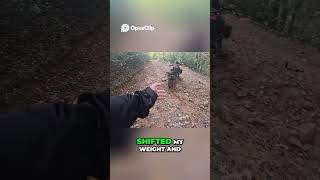 Epic Motorcycle FAIL Washed out trail, almost broke my neck!