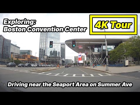 Boston Massachusetts | Summer St Seaport & Convention Center | Dashcam Tour [4k]