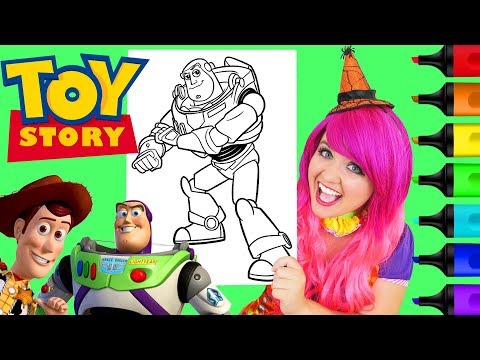 Coloring Buzz Lightyear Toy Story Coloring Page Prismacolor Colored Paint Markers | KiMMi THE CLOWN Video