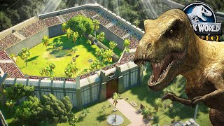 BUILDING the T-REX ENCLOSURE from JURASSIC WORLD!! - Jurassic World Evolution 2