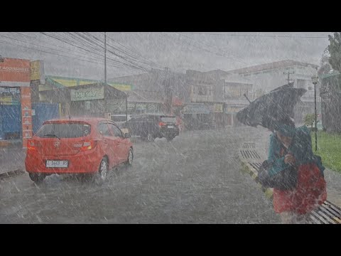 CRAZY RAIN! A VILLAGE PARADISE DESTROYED BY ASIA'S BIGGEST RAIN STORM AND WIND STORM! 😴