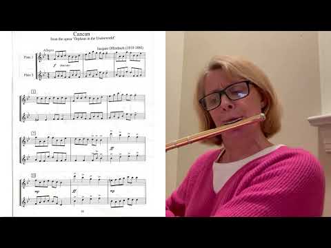 Let's Play a flute duet! (Play Along), "Cancan" from Orpheus in the Underworld by J. Offenbach