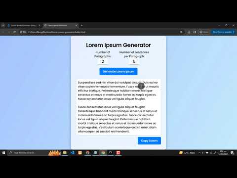 Lorem Ipsum Generator Using Html Css And Javascript With Source Code