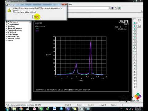 Harmonic Response of a Two Mass Spring System - ANSYS