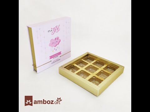 Chocolate box, Baby announcement boxes 6,9,12 cavity