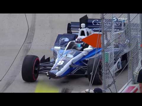 Verizon IndyCar Series 2016. Race 2 Chevrolet Indy Dual in Detroit. Start Crashes