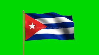 Cuba National Flag | World Countries Flag Series | Green Screen Flag | Royalty Free Footages