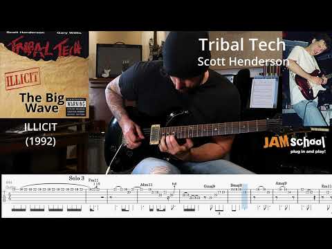 Tribal Tech The Big Wave Scott Henderson Guitar solo with TAB