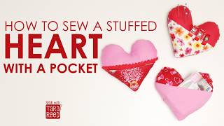 How to Sew a Stuffed Heart with a Pocket | Heart Gift Card Holder DIY