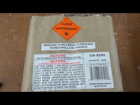 Brocade to red mines 20 shot 200g cake by Class B (Fireworks Plus / RKM fireworks)