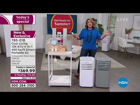 Cool Living 10K BTU 4in1 450 Sq. Ft. Smart Portable Air ...