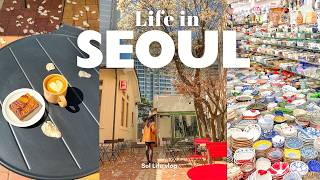 First Days of Spring in Seoul | Aesthetic Cafes, Biggest Olive Young & Kitchenware Market