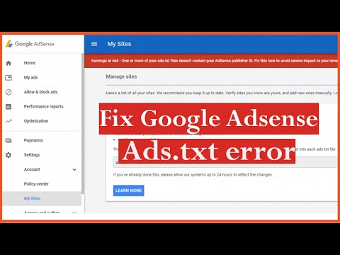 How To Fix Ads.txt File Issue In WordPress | Earning At Risk AdSense | Technical Adnan