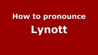 How to pronounce Lynott