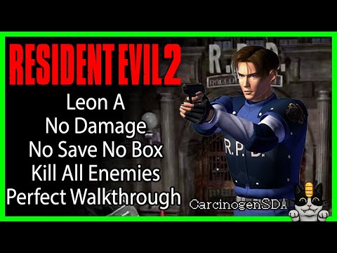 Resident Evil 2 (PS1) - Leon A, No Damage, No Save, No Box, Kill All Enemies [PERFECT WALKTHROUGH]