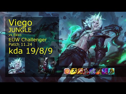 Viego vs Ekko Jungle - EUW Challenger 19/8/9 Patch 11.24 Gameplay