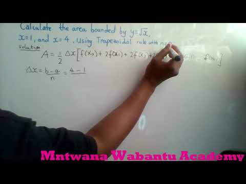 Calculate the area bounded by y =√x  , x =1 and, x =4 using the trapezoidal rule with n =3.