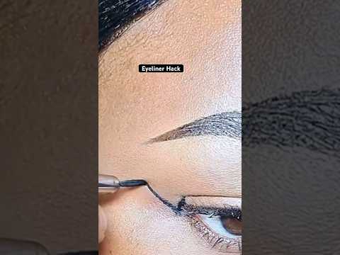 Trying to draw eyeliner for the first time🧐 #eyeliner #eyelinerhack #makeupforbeginners #viral