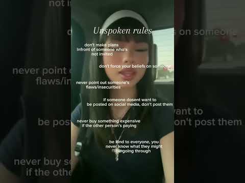 Unspoken rules #advice