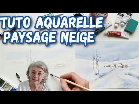 Aquarelle facile : Créer un magnifique paysage neigeux. (Tuto adapté aux débutants)