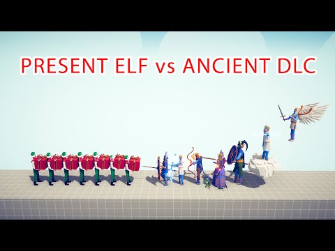 PRESENT ELF Team vs ANCIENT DLC Team - Totally Accurate Battle Simulator TABS