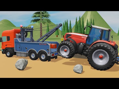 Flat Tire on Tractor by the Big Stone in Field and new Farm Shop & Roadside Assistance For Tractors