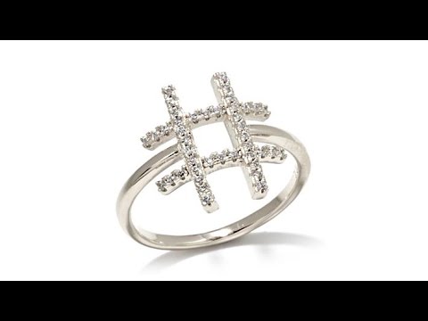 Kristin Chenoweth "Hashtag" .33ctw CZ Hashtag Pav Ring