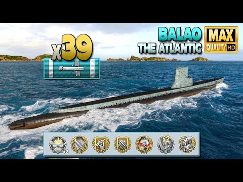 Submarine Balao: Huge 309k on map The Atlantic - World of Warships