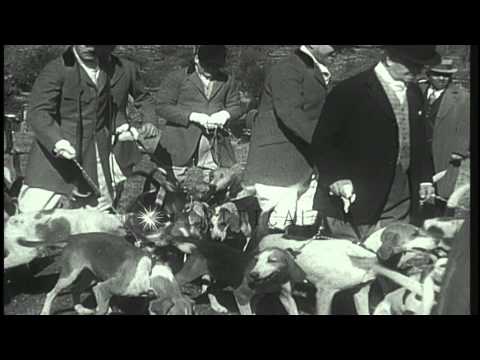 Traditional Blessing of the Hounds at opening of Fall Fox Hunt in  Lexington, Ken...HD Stock Footage